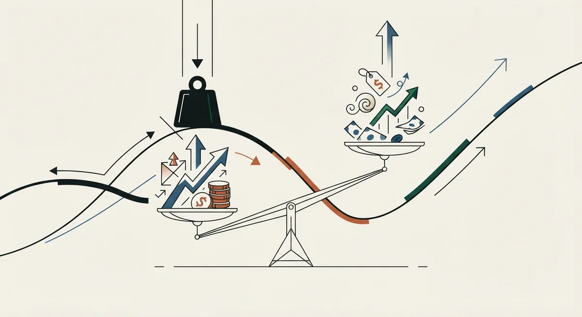 Ilustración editorial bajo Norma Gráfica (§20.3) para: Banco Central recorta proyección de crecimiento para 2026 y eleva la de inflación