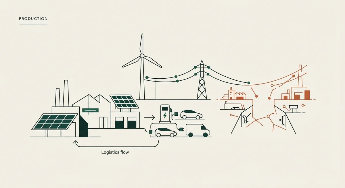 Ilustración editorial bajo Norma Gráfica (§20.3) para: Estudio revela alta disposición a electromovilidad pero brecha en condiciones para su masificación