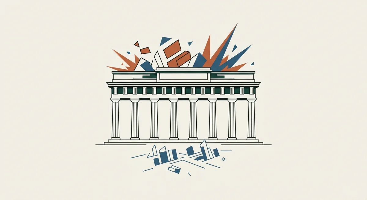 Ilustración editorial bajo Norma Gráfica (§20.3) para: Zelenski critica la "insuficiente respuesta" internacional a nuevos bombardeos rusos