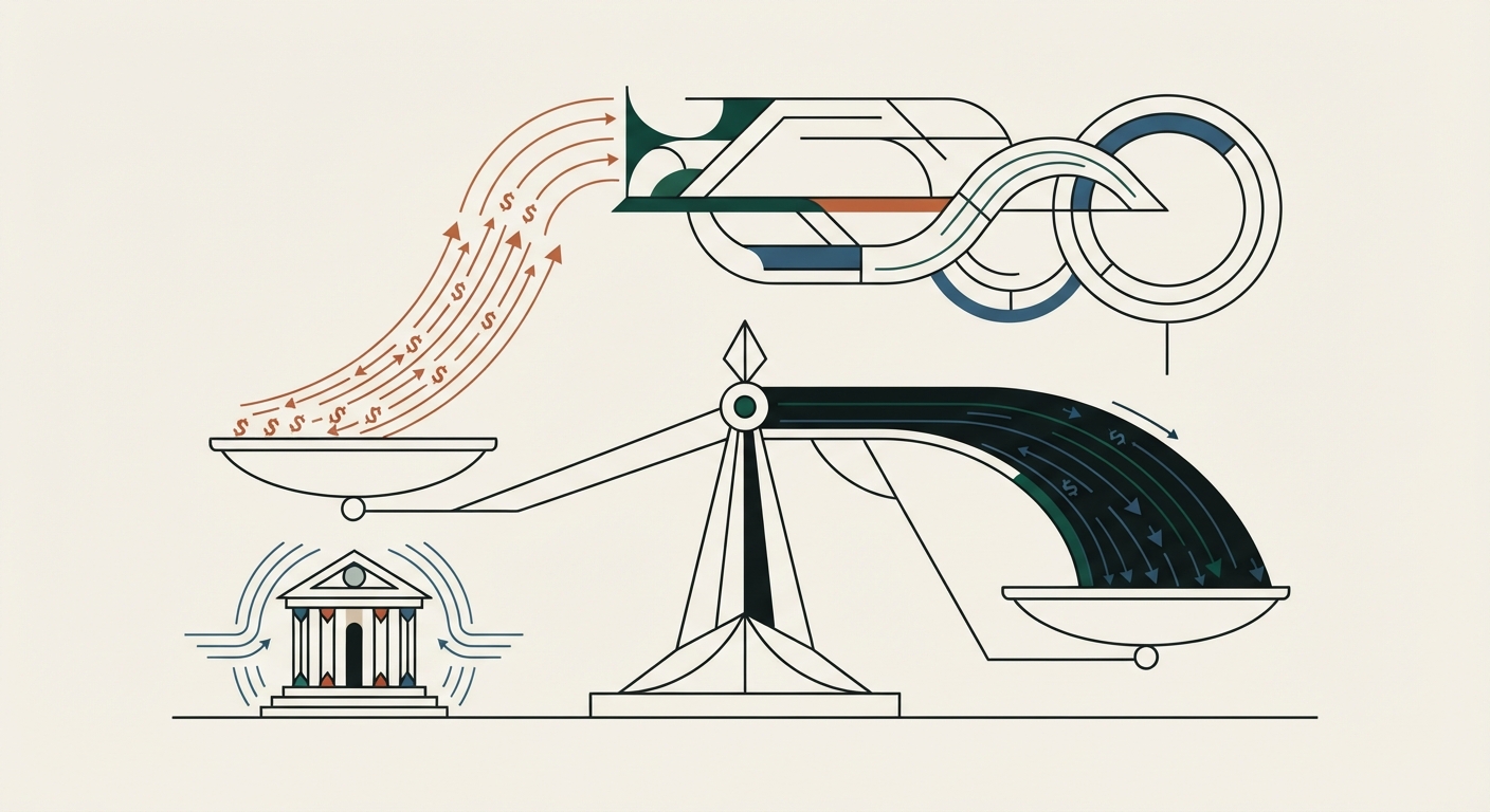 Ilustración editorial conceptual generada por inteligencia artificial para la sección economia. No es una fotografía del hecho.
