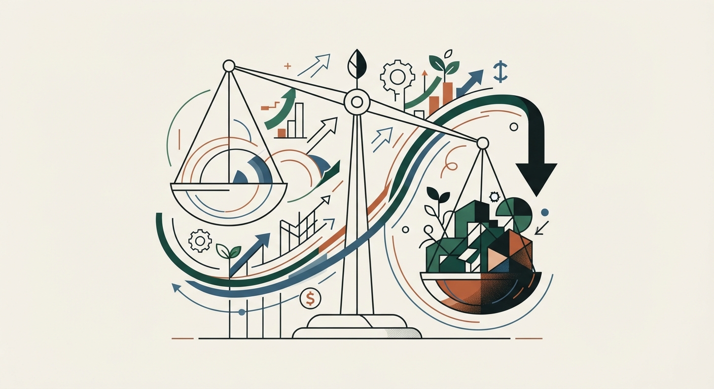 Ilustración editorial conceptual generada por inteligencia artificial para la sección economia. No es una fotografía del hecho.