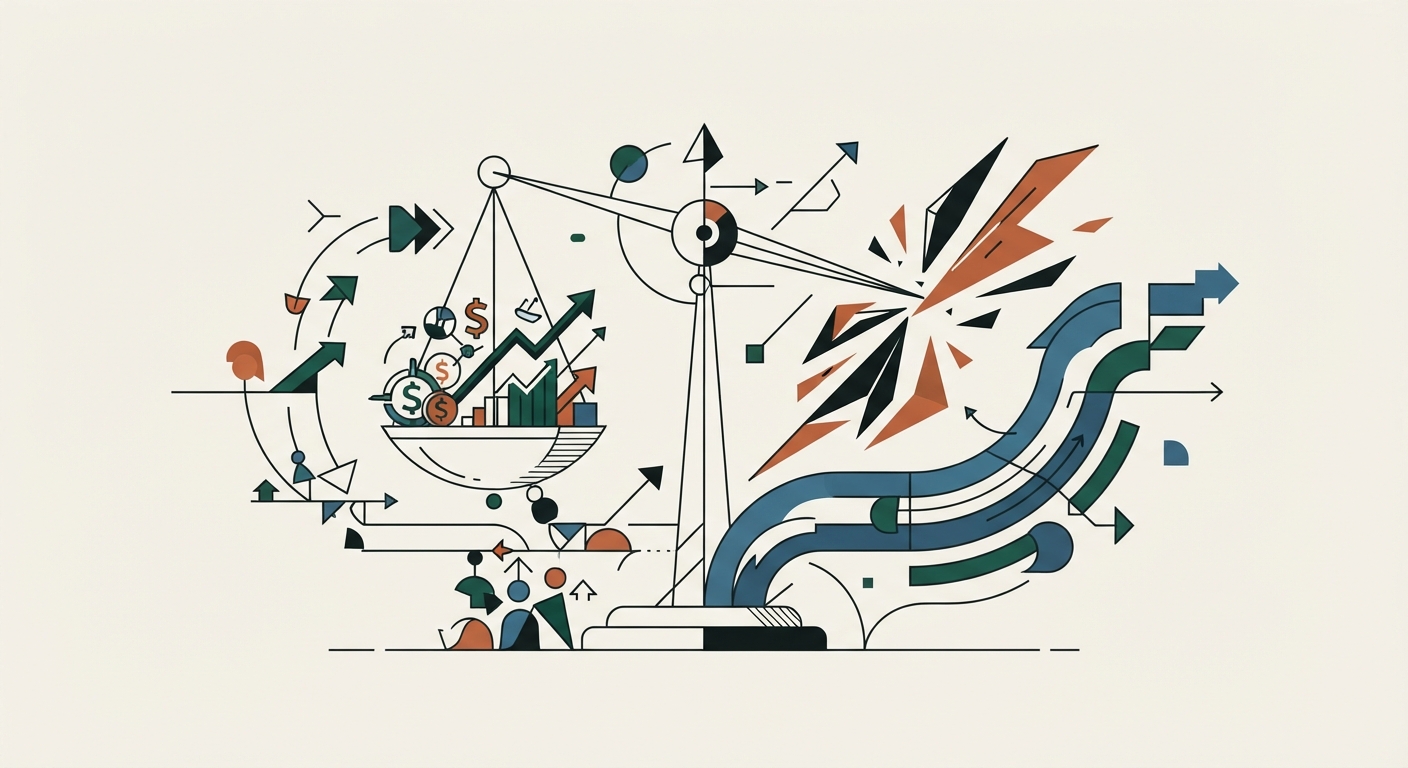 Ilustración editorial conceptual generada por inteligencia artificial para la sección economia. No es una fotografía del hecho.