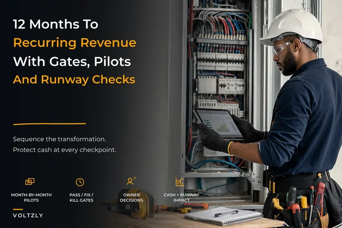 12-month transformation plan to stabilize recurring revenue for electricians