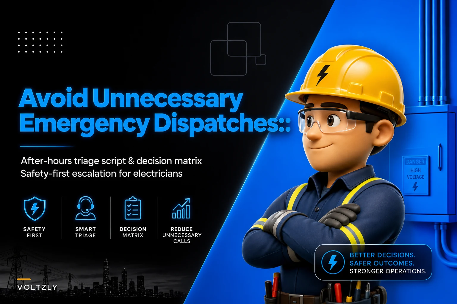 Avoid unnecessary emergency dispatches: an after-hours triage script and decision matrix for electricians