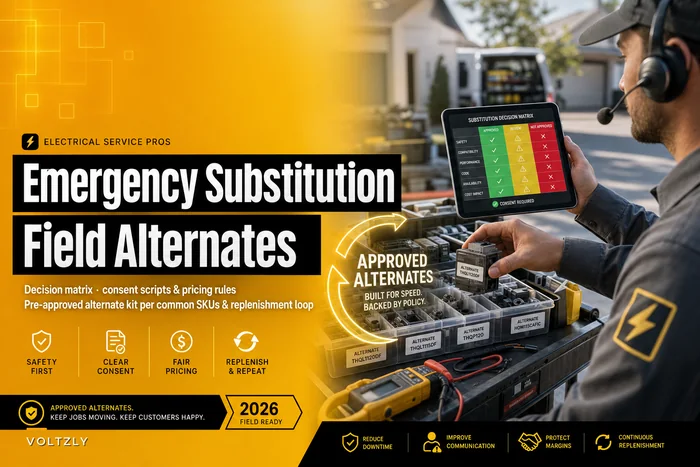 Emergency part substitution policy and approved field alternates