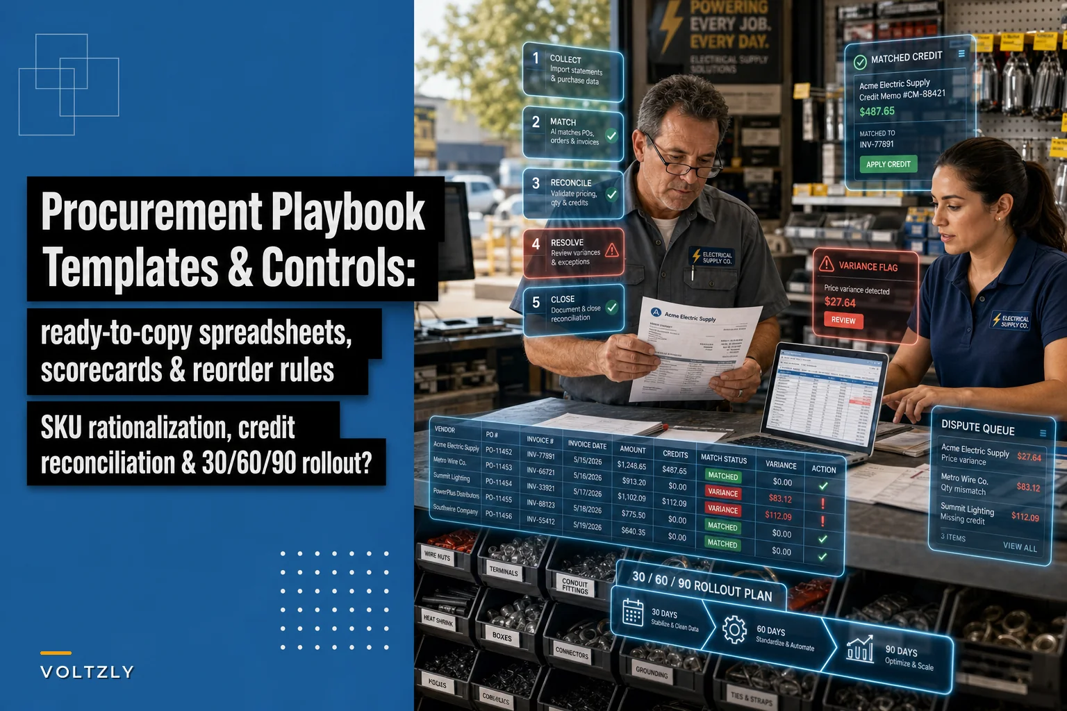 Procurement Playbook: Ready-to-use templates, worked examples and controls for SKU rationalization, vendor scorecards, reorder rules and month-end credit reconciliation