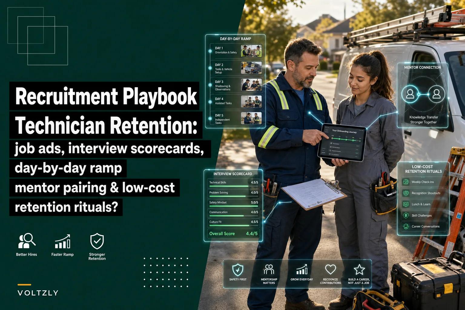 Recruitment and retention playbook for field technicians: hiring funnel to retention rituals