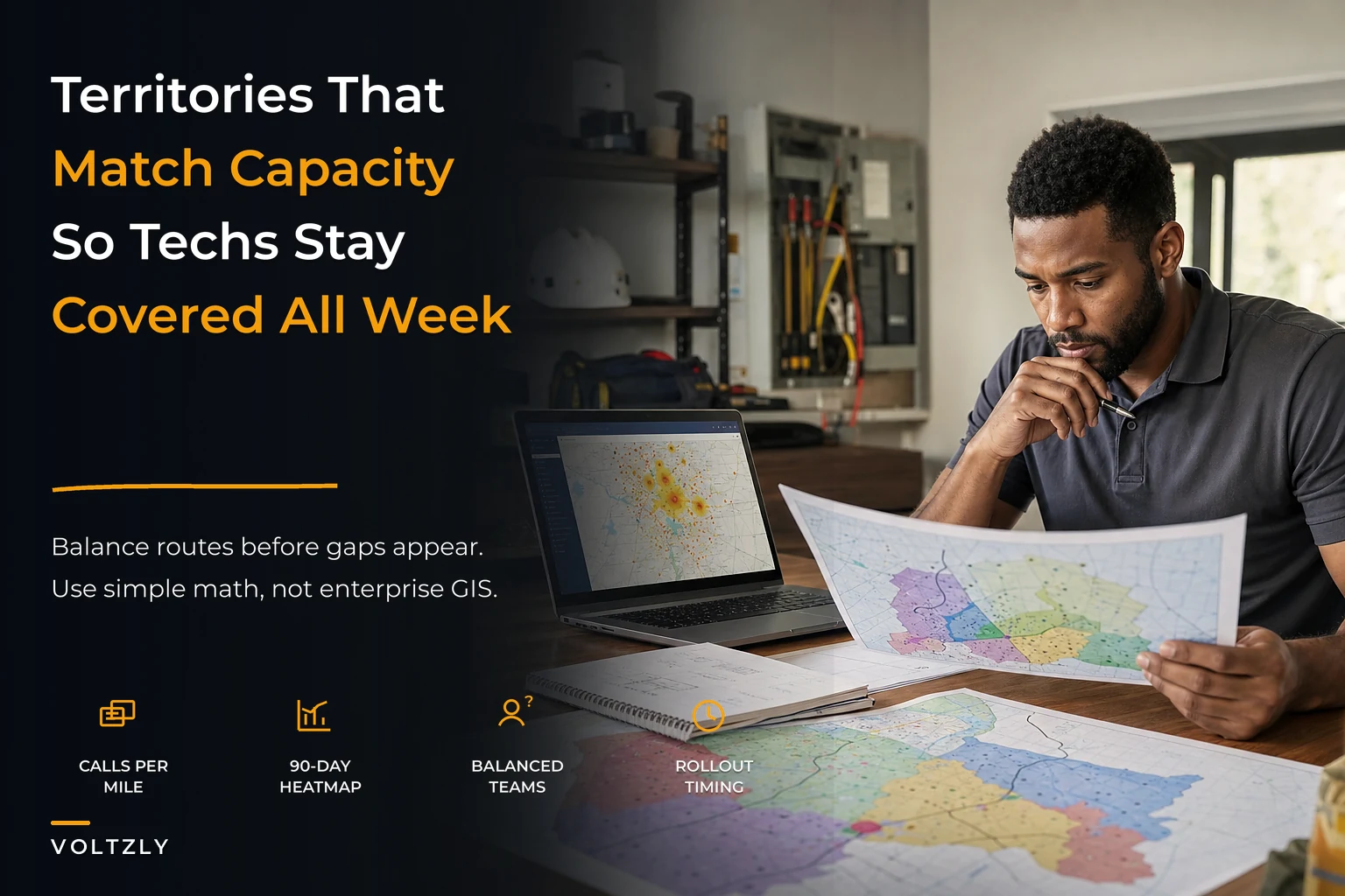 Scaling field teams without coverage gaps: territory design, capacity math and staffing triggers for 2–50 techs