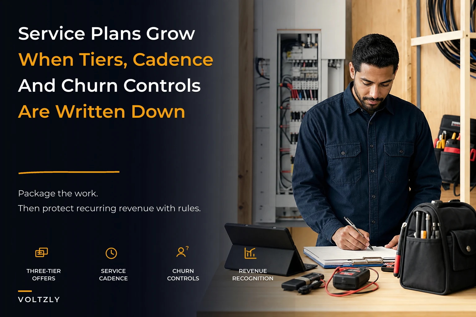 Turn service calls into predictable revenue: a three-tier service plan playbook for electricians