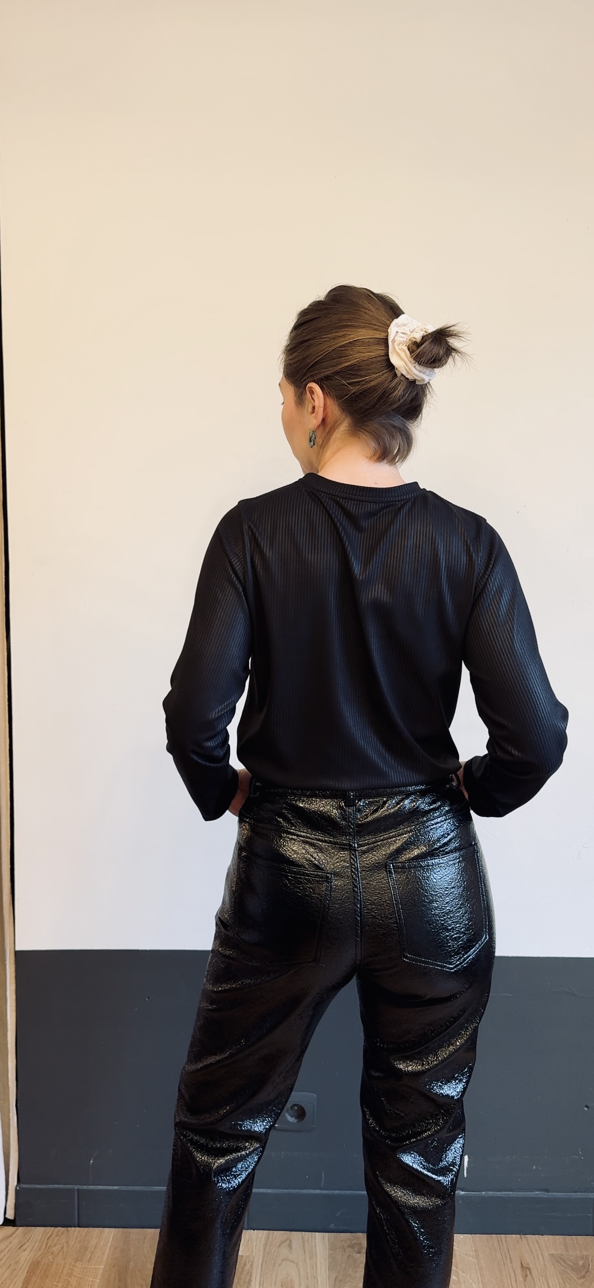 PANTALON LOMBARDIENoir vinyle