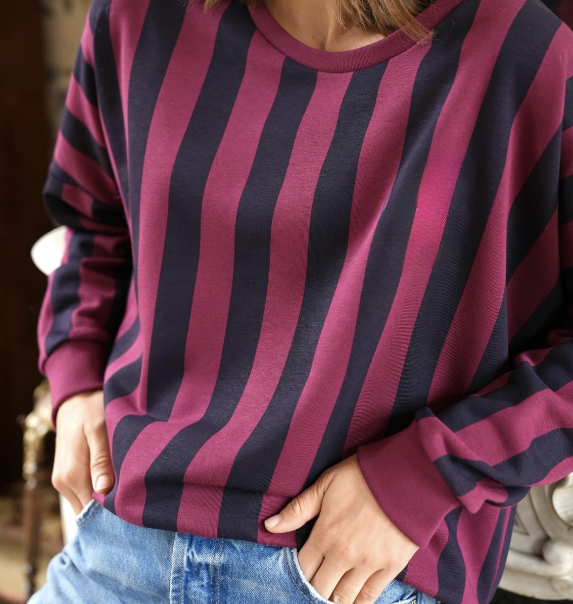 SWEAT SONIAMarine/bordeaux