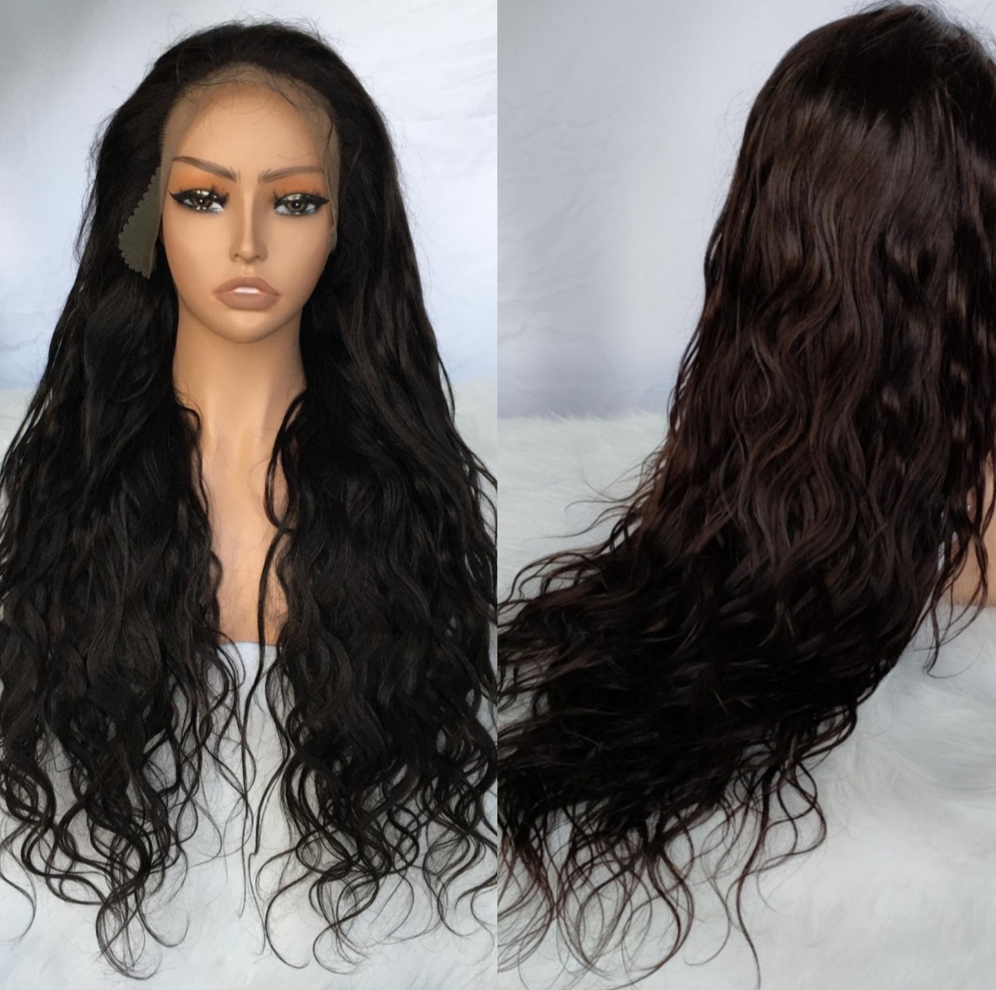 13×6 lace frontal 50% Human hair water wave, loose wave, and straight wigs