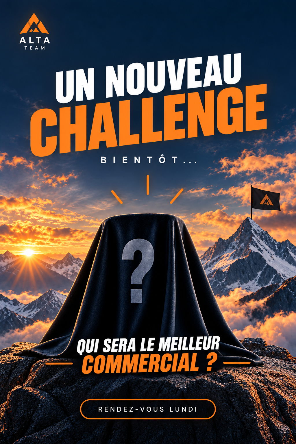 Exemple de visuel de lancement de challenge commercial