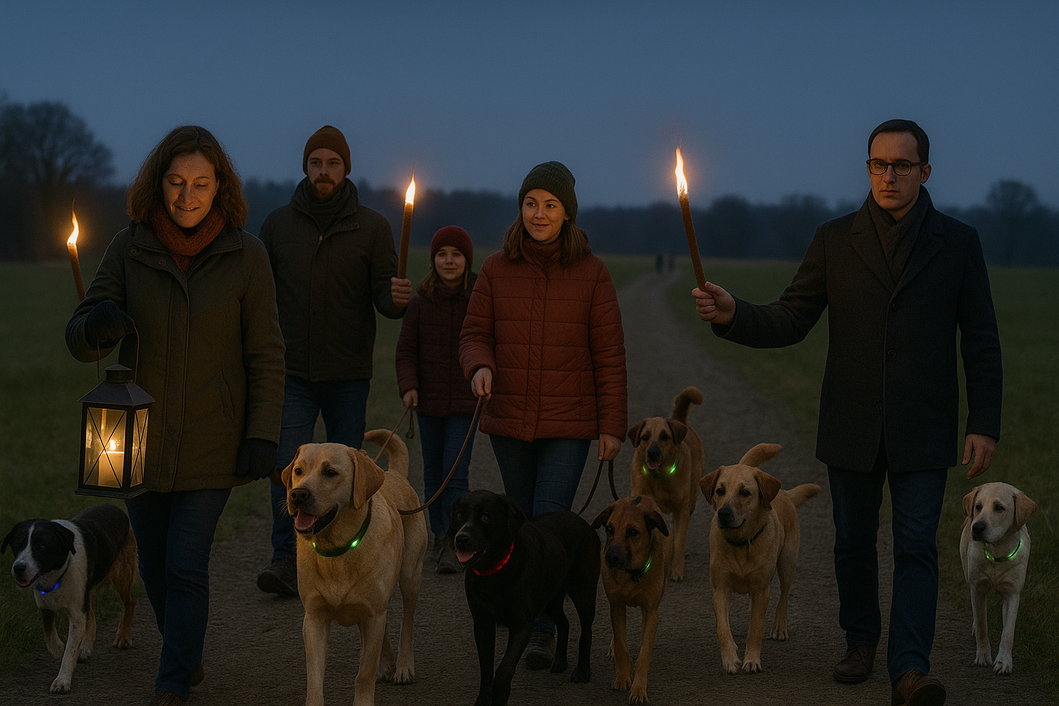 Laternenlauf mit Hunden