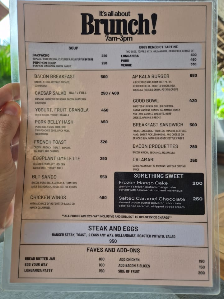Fotografia do menu de AP KALA beach bar & modern cafe