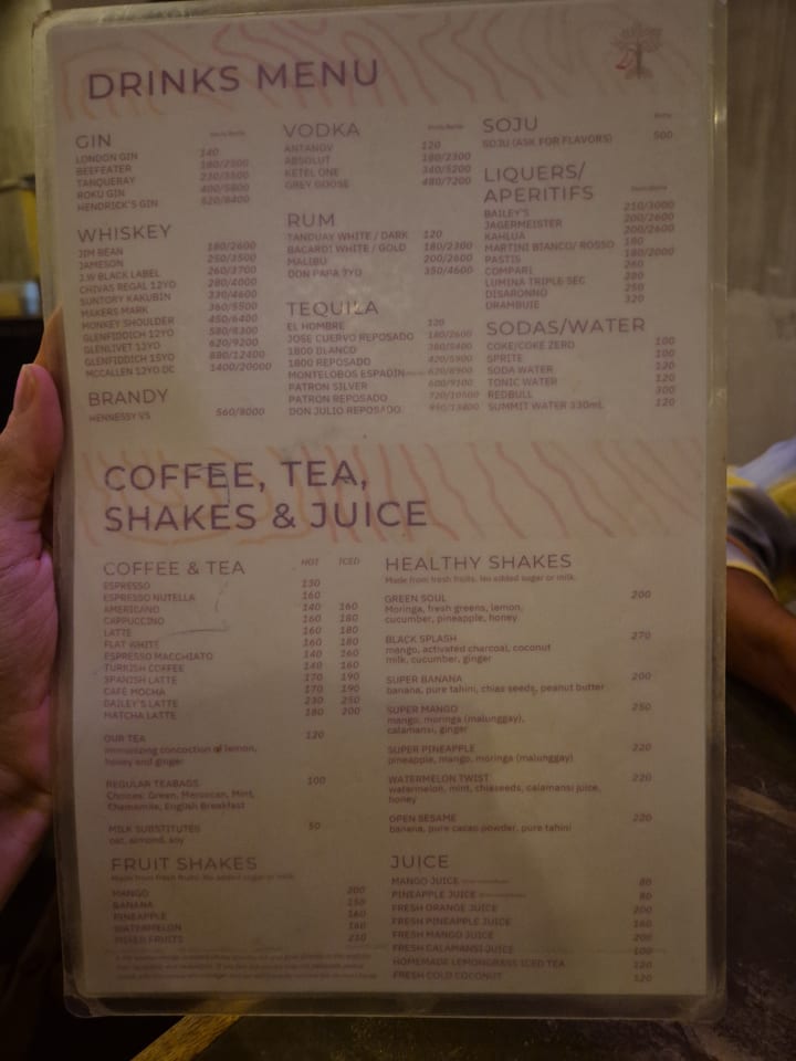 Photograph of the menu at Hapiness Restaurant