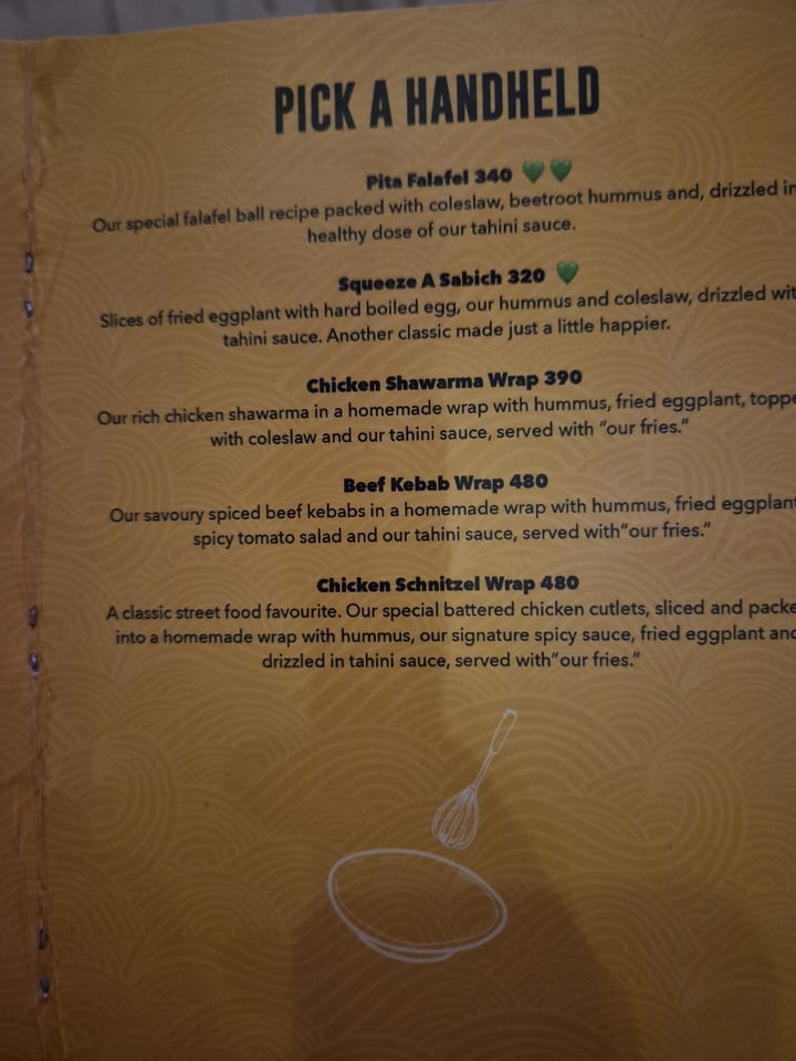 Photograph of the menu at Hapiness Restaurant