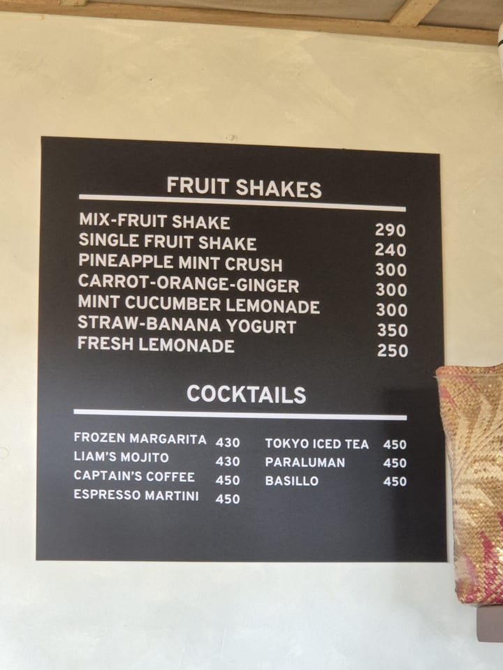 Foto der Speisekarte von Liam's Beach Cafe
