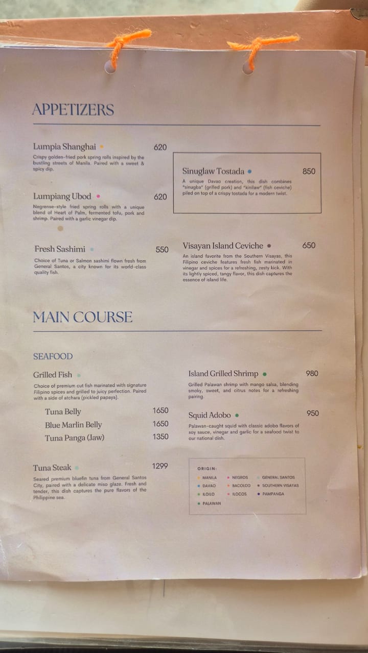 Photograph of the menu at Sunmai