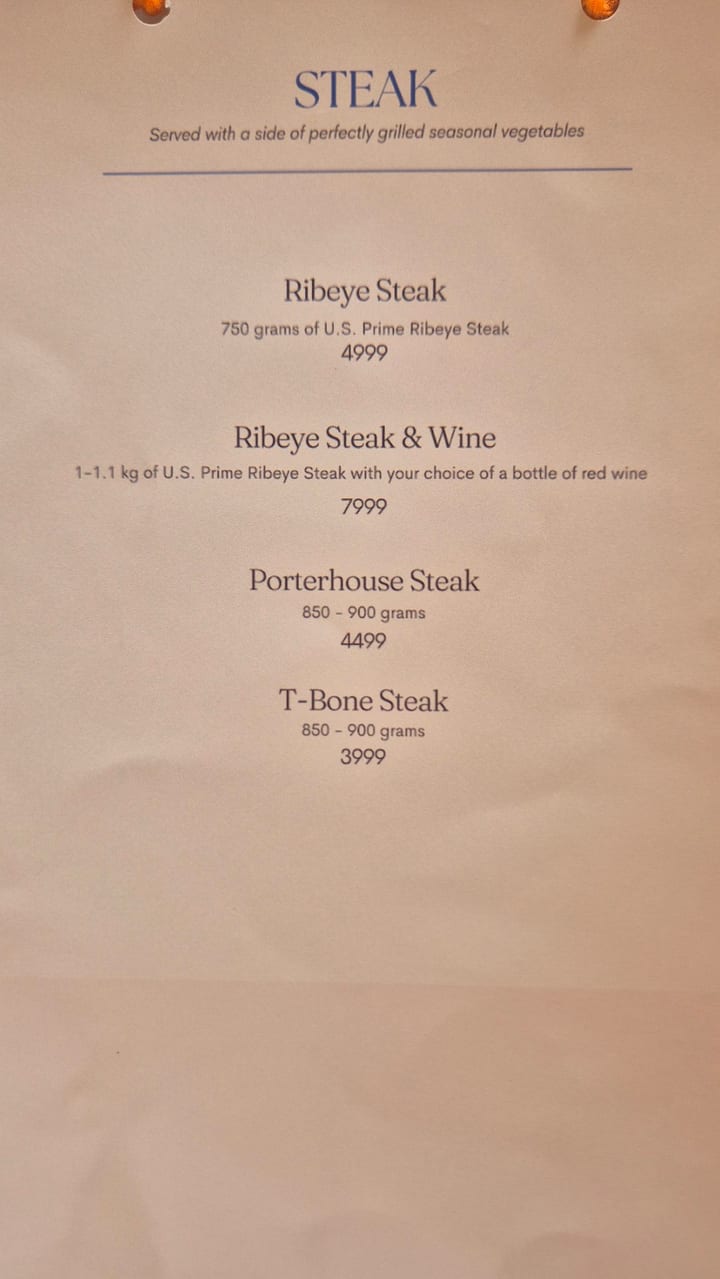 Photograph of the menu at Sunmai