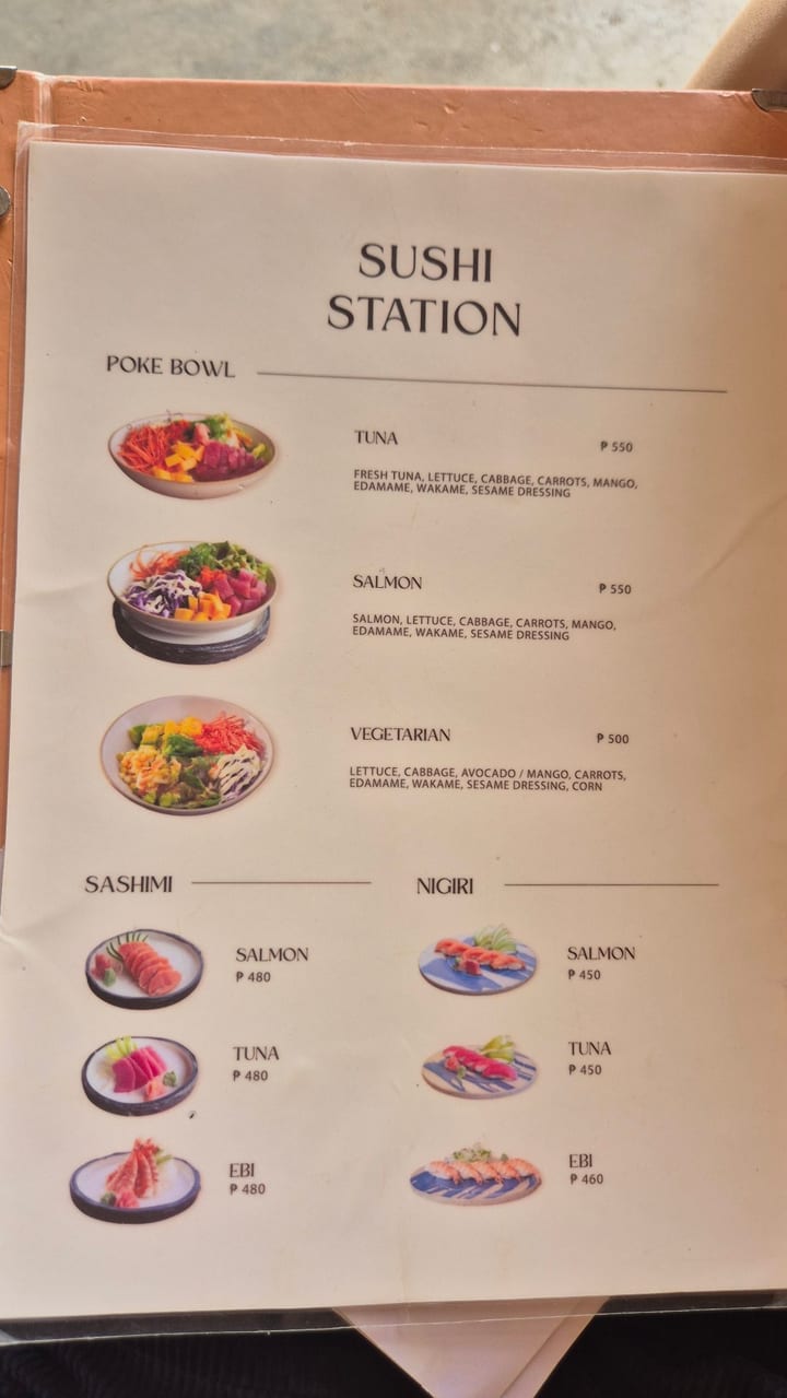Photograph of the menu at Sunmai