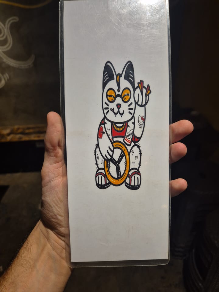 Photograph of the menu at Th food truck