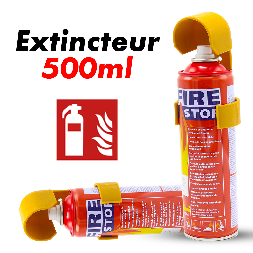 طفاية حريق Fire Stop 500 مل - مقاومة للتآكل، سهلة الاستخدام، مؤشر ضغط