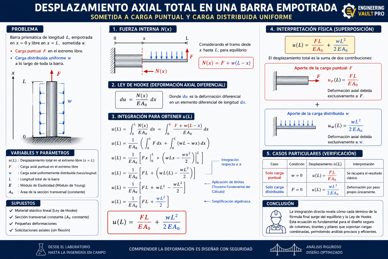 Deformación Axial en Barras Empotradas: Análisis bajo Cargas Puntuales y Distribuidas.