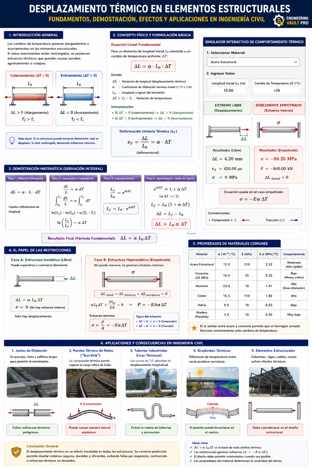 Desplazamiento Térmico en elementos estructurales