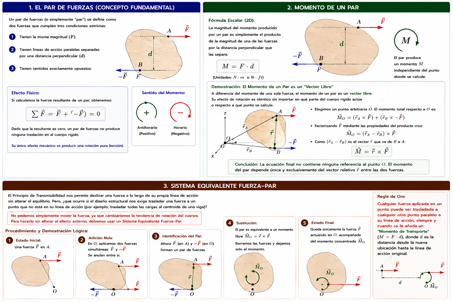 Mecánica Vectorial: Análisis del Momento de un Par y Sistemas Equivalentes Fuerza-Par