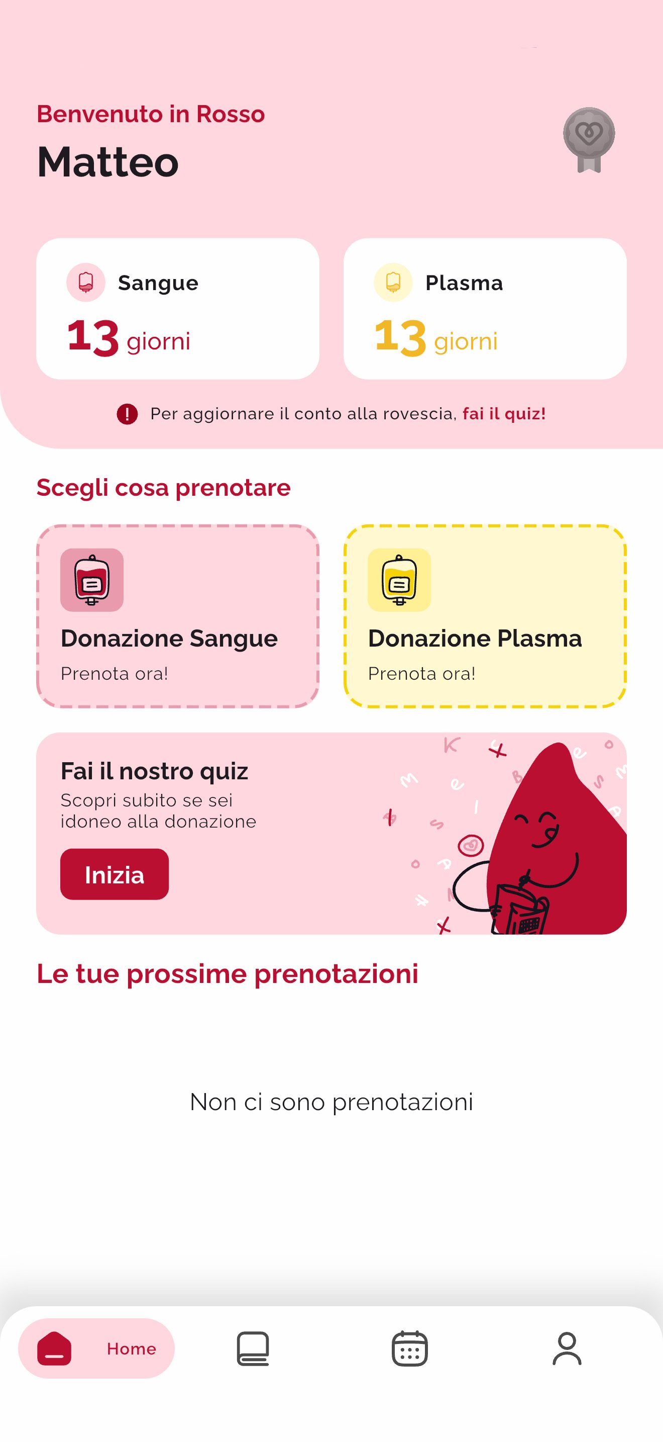 Come prenotare una donazione di sangue con Rosso: guida passo passo