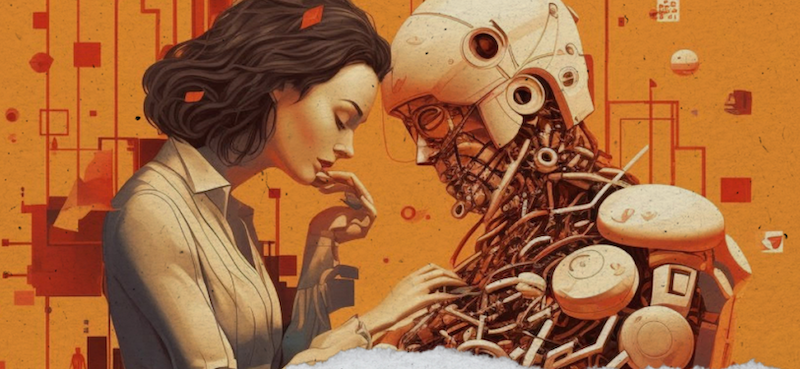 A woman in love with a robot