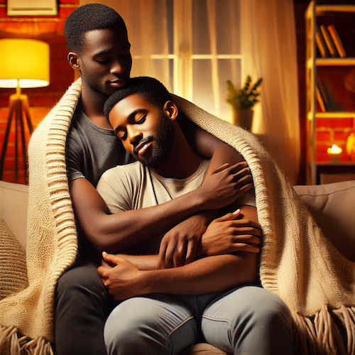 2 men embracing each other