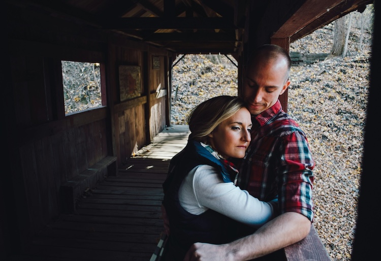 Two people hugging