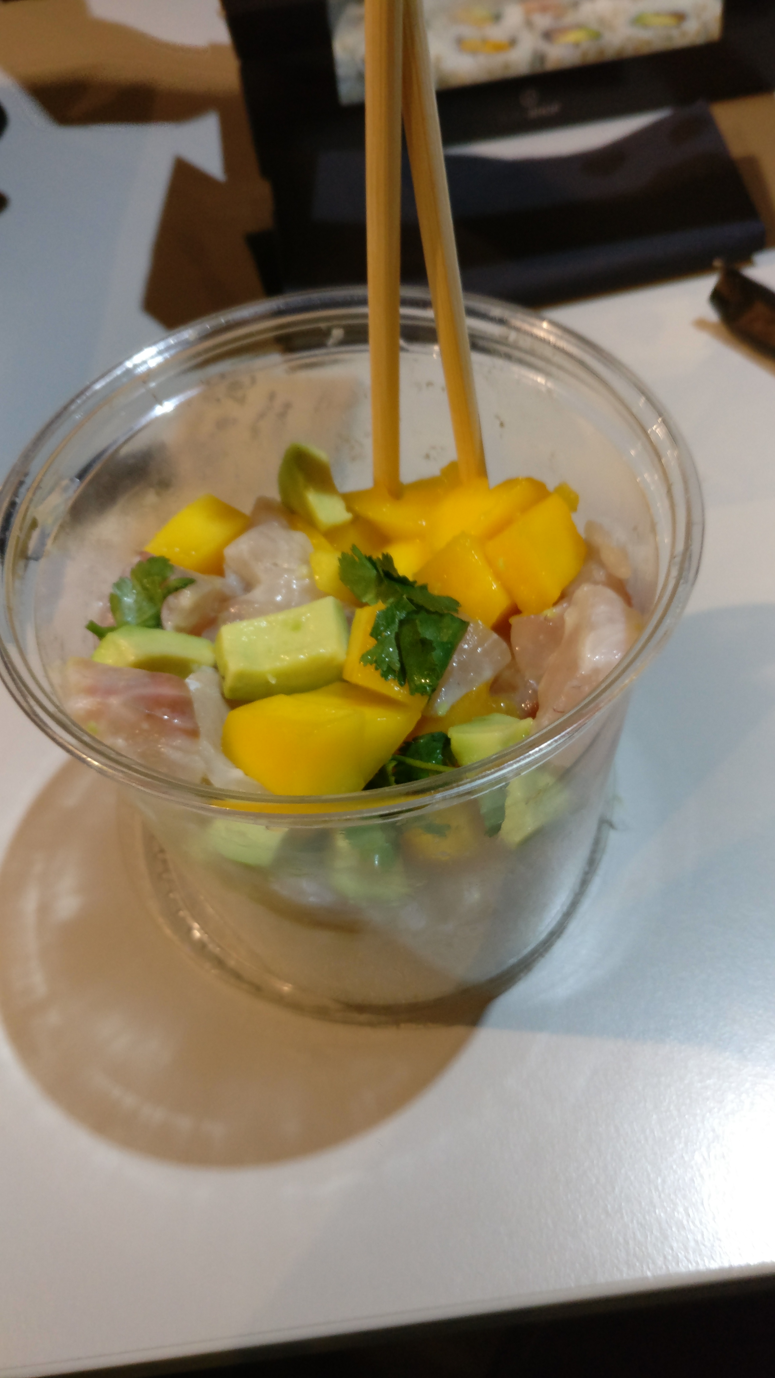 Photo du produit Tartare de daurade mangue & riz [Restaurant - Sushishop] prise par Benbb96