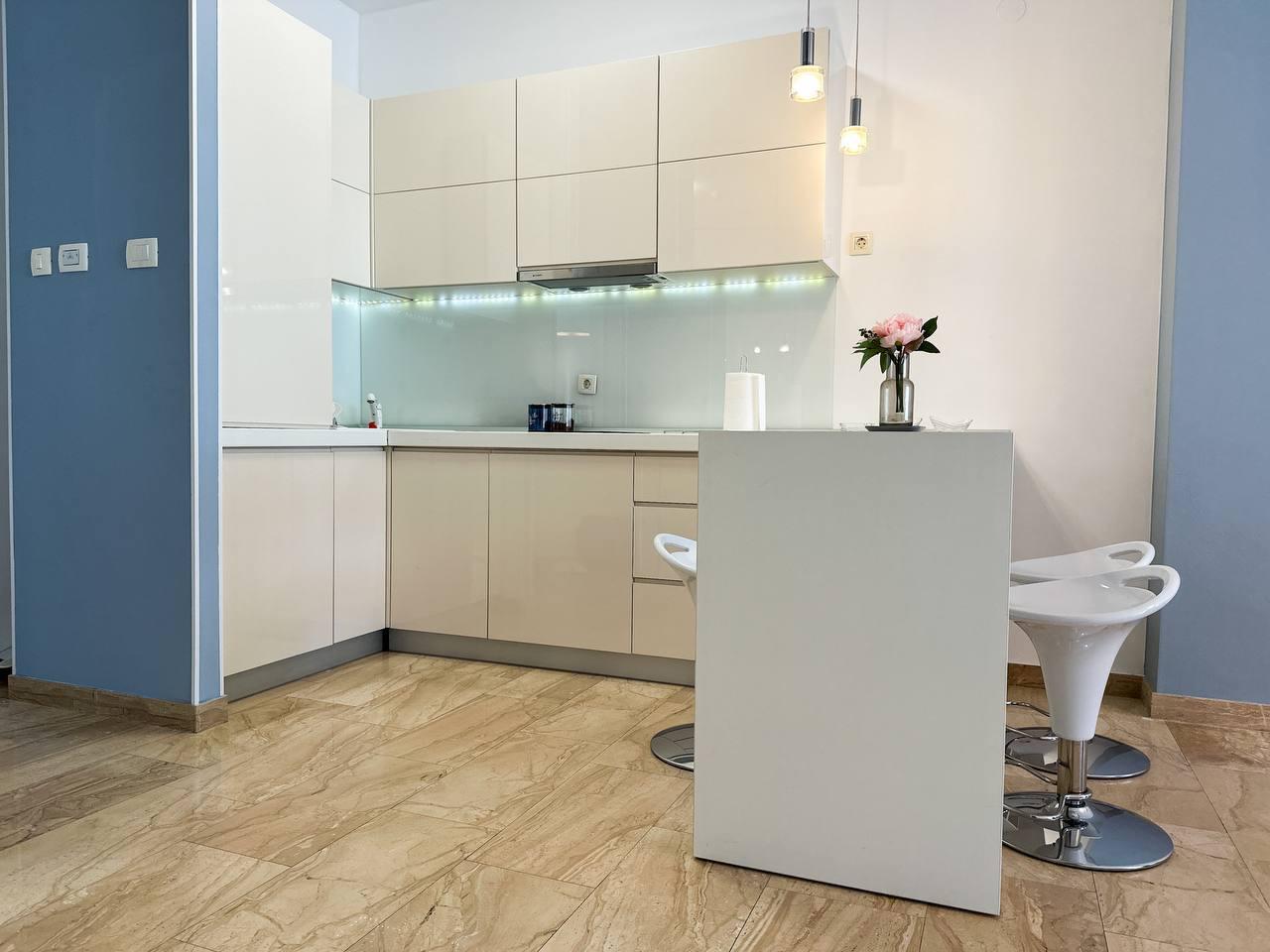 Lux One Bedroom Apartment with Garage Space near Eko Gas Station, Budva for yearly rent