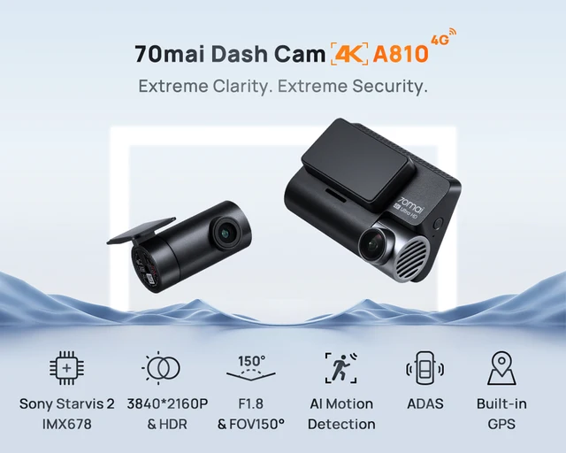 70mai A810 4K HDR Dash Cam