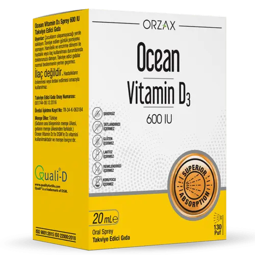 Orzax Ocean Vitamin D3 600 IU Sprey