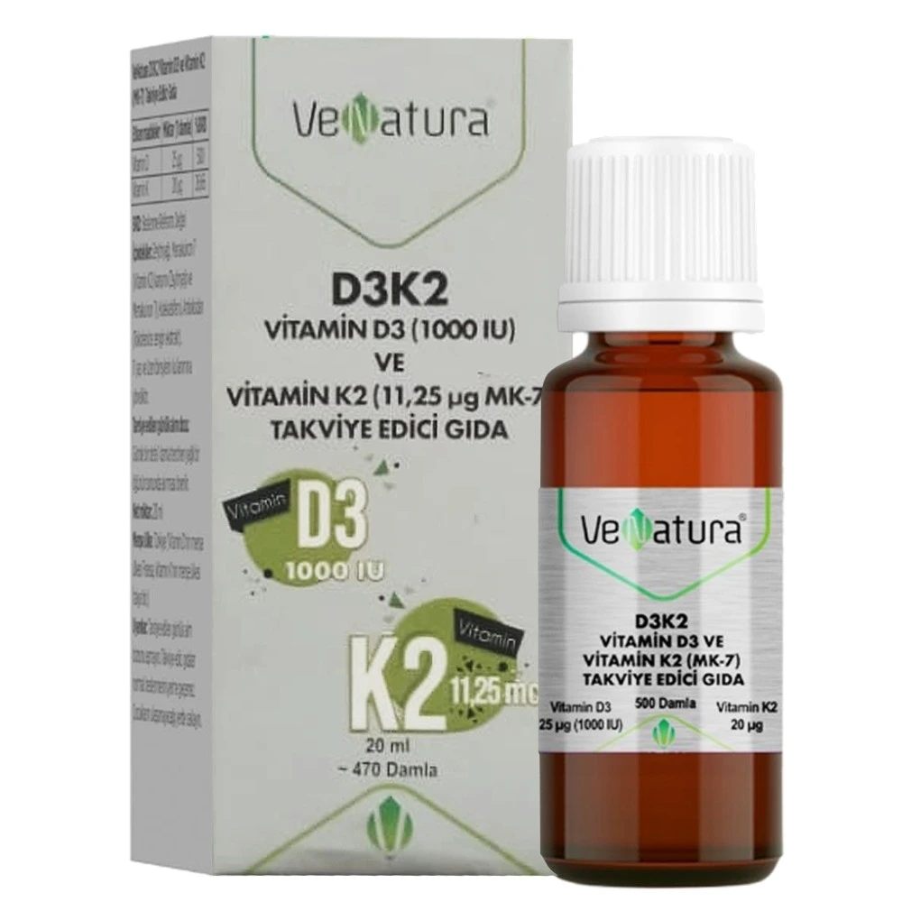 VeNatura Vitamin D3 + K2 (Menakinon-7) Damla