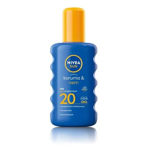 nivea sun spf 20 yüksek koruyucu ve nemlendirici vücut sprey