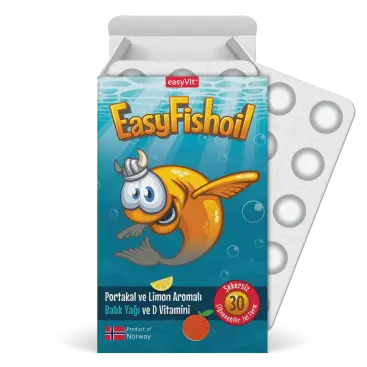 EasyFishOil Portakal ve Limon Aromalı Balık Yağı + D Vitamini