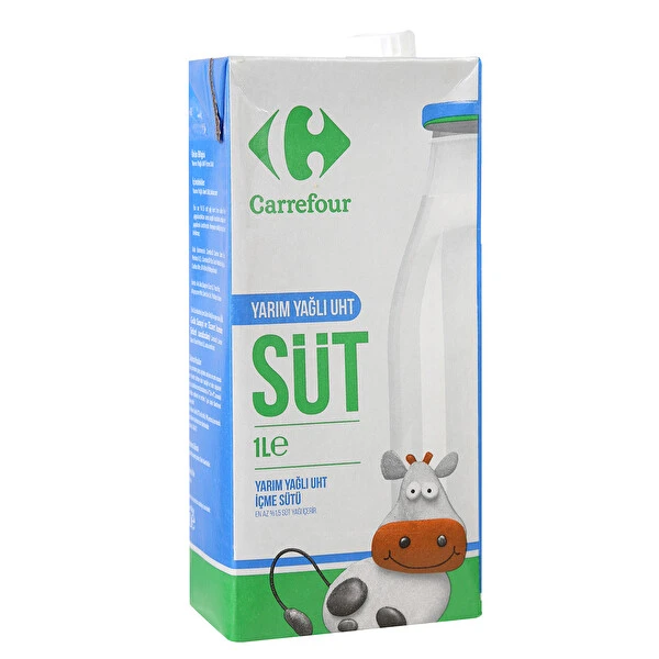 Carrefour Laktozsuz Yarım Yağlı Süt