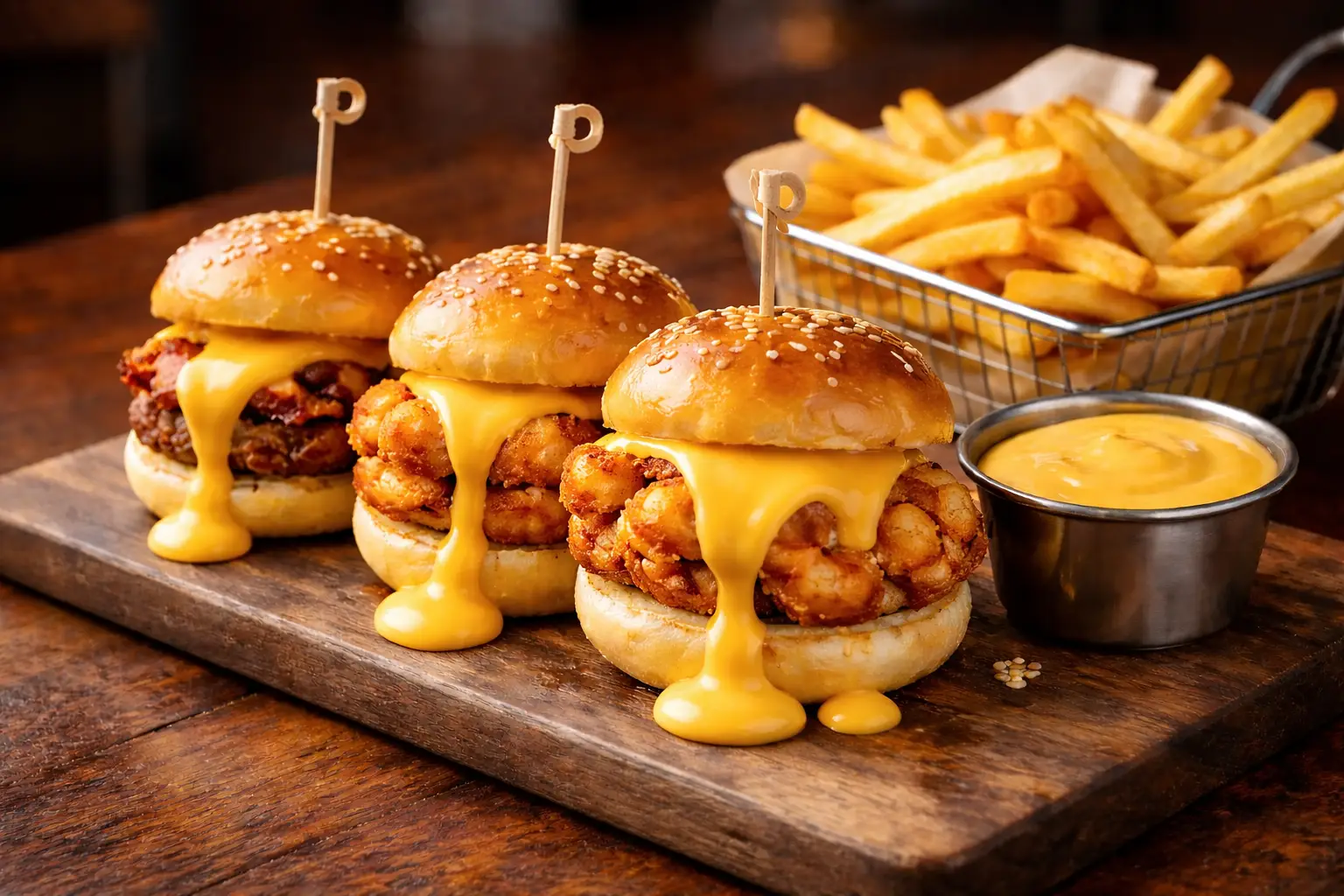 3 mini hamburguesas combinadas