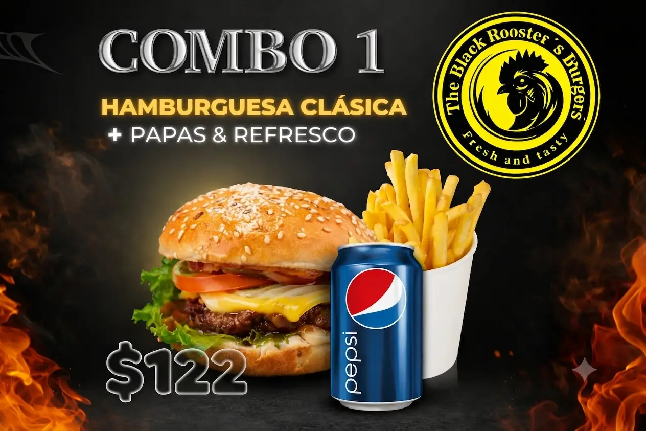 Combo 1 – Hamburguesa Clásica