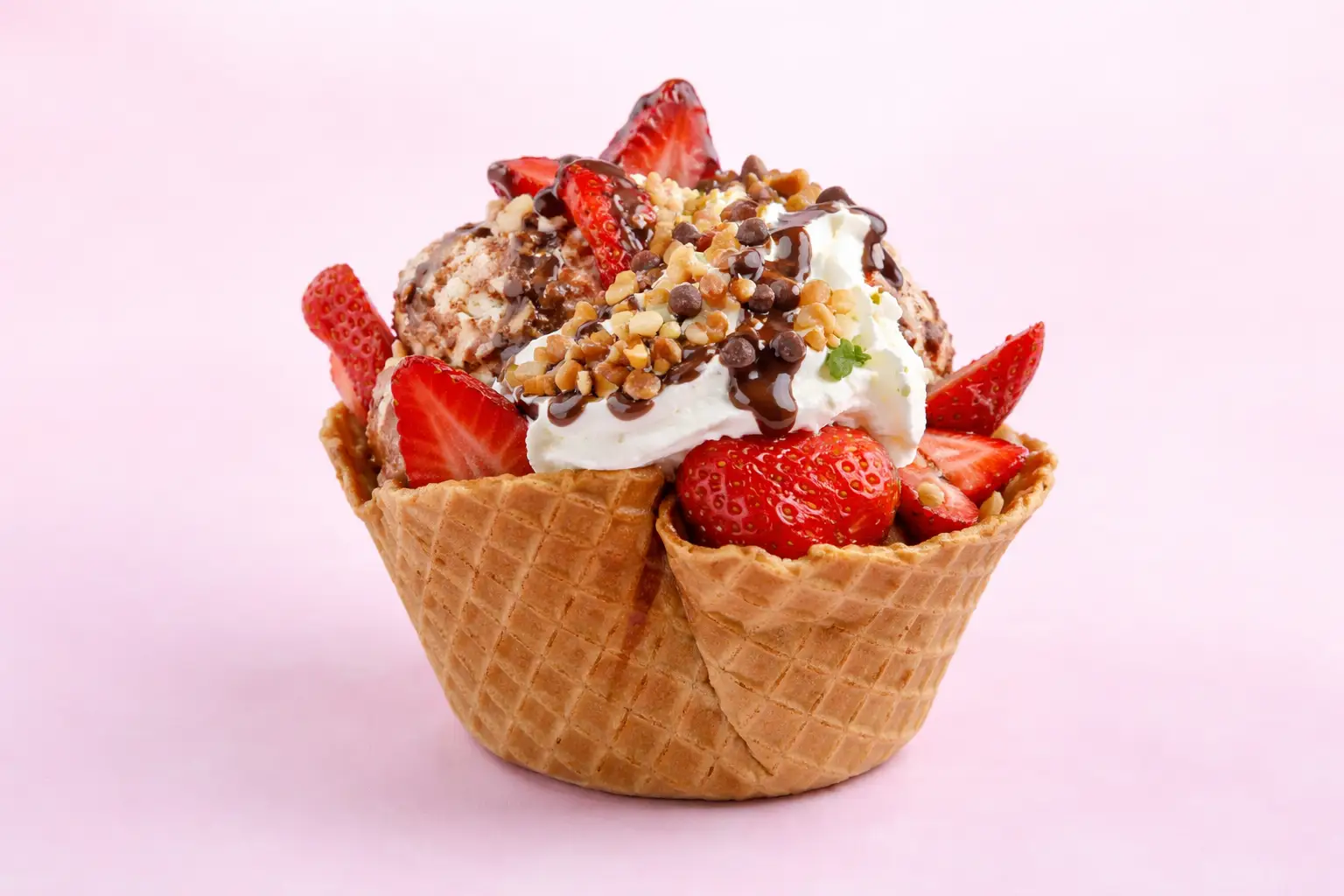 Fresas con crema en canasta