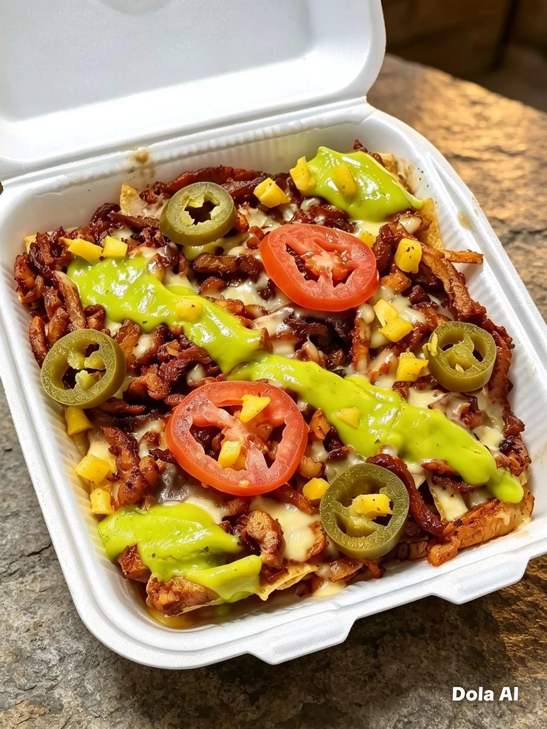 1/2 orden Nachos Pastor