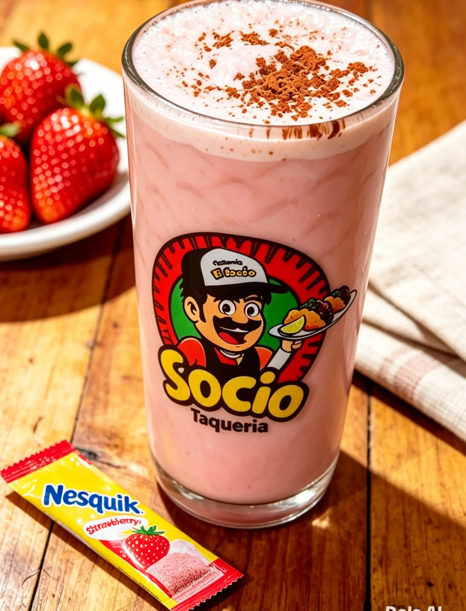 Licuado de fresa 1/2 Lt