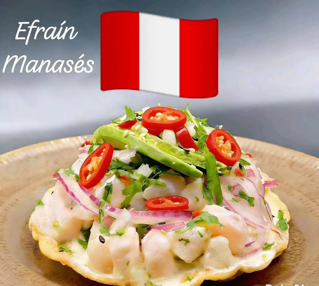 Ceviche en tostada Efraín Manasés