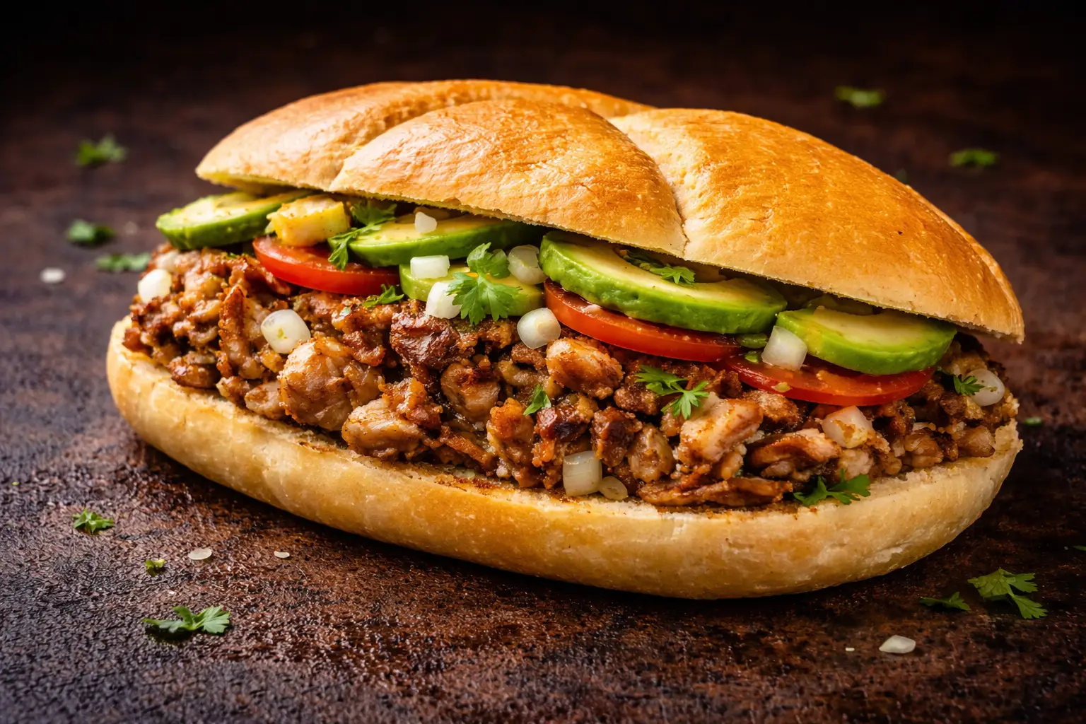 Torta de carnitas