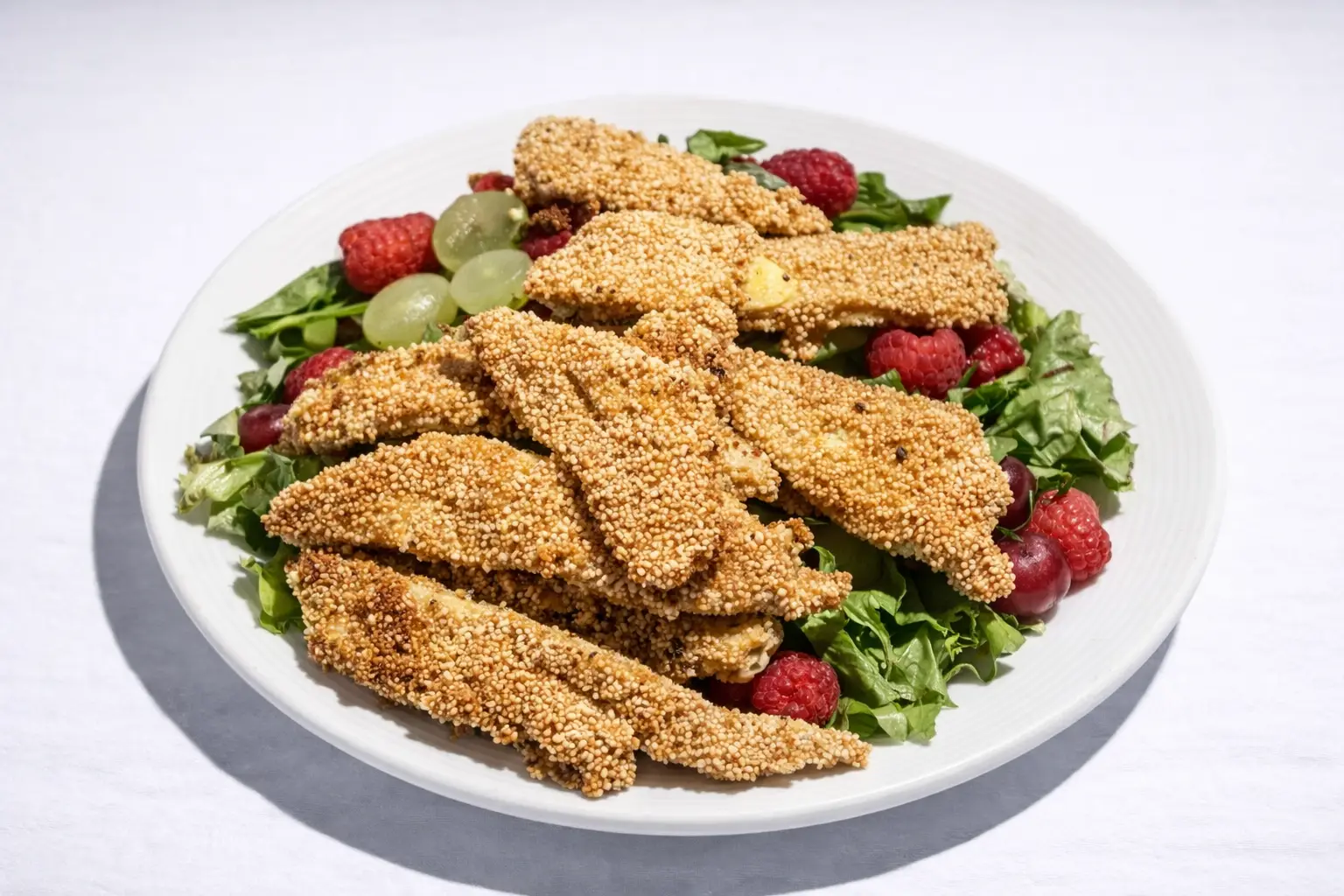 Ensalada de pollo - Empanizada con amaranto